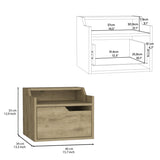 Floating Nightstand, Modern Dual-Tier Design with Spacious Single Drawer Storage, Macadamia B097P199741