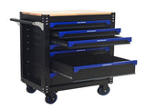 30-inch 7-drawer Wood-top Practical Rolling Steel Tool Cart, With Handle and Wheels, Storage Cabinet 73850984