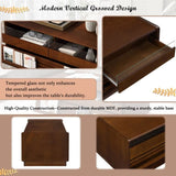 U-Can Modern Rectangle Coffee Table 4 Drawers and 2 Display Shelves, 47.2" Wood Coffee Table N724P286421D