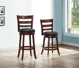 360-Degree Swivel Bar Chair Dark Cherry Finish Comfortable Footrest Solid Wood Furniture 1pc B011P220993