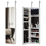 ZNTS Full Mirror Fashion Simple Jewelry Storage Cabinet With Led Light Can Be Hung On The Door Or Wall 97790042