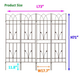 4 Pack Metal Garden Trellis 71" x 17.7" Rustproof Trellis for Climbing Plants Outdoor Flower Support W1586P147459