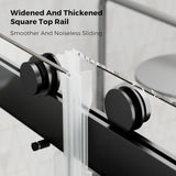 ZNTS 56 to 60 in. W x 76 in. H Double Sliding Frameless Soft-Close Shower Door with Premium 3/8 Inch W157368837