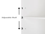 Toilet Cabinet with 2 Glass-Paneled Doors and 3 Shelves Painted MDF Bathroom Tall Cabinet 94073685
