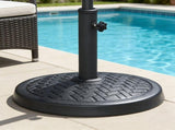 16 In Round Resin Umbrella Base in Black For Use With Patio Table 19742642