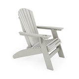 Dark Gray Adirondack Chair Sturdy HDPE Poly Lumber for Poolside, Patio, and Garden Relaxation B195P198767