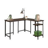 L-Shaped Desk with Rustic Style, Brown finish B356P367890