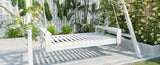 TOPMAX Twin Size Porch Swing Bed Seating Group, Patio Acacia Wood Swing Frame with Hemp Ropes for N717P210135K