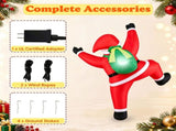 5.9 FT Hanging Climbing Santa Inflatable Christmas Decoration with Built-in LED Lights, Polyester 43893817