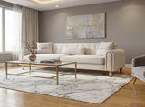 FX-P11-CW 87.4 Inches 3 Seater Sofa for Living Room, Upholstered Couch with High Resilience W576P360570