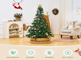Handcrafted Woven Hyacinth Wicker Christmas Tree Collar - Rattan Xmas Tree Skirt & Stand Base Cover 06994109