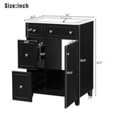 24-Inch Bathroom Vanity Cabinet with Ceramic Sink, 2 Drawers, 1 Door WF532034AAB