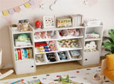 White Kids Toy Organizer with 8 Storage Bins, Anti-Tipping Design Open Shelves Cabinet for 3 Years 75512140