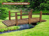 5 Feet Wooden Garden Bridge - 100% Fir Wood Construction, Easy Assembly with Hardware, Ideal for 72756106