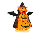 5ft Orange 3-Tier Retractable Fabric Pumpkin Halloween Light Decor with Cape & Wings, 130 Warm White 20091368