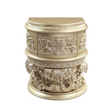 2 Drawers Resin Nightstand in Champagne Silver Finish B016P256532