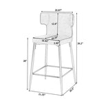 28inch Counter Height Bar Stools Set of 2, Modern Bar Upholstered Chairs with PU Leather, Metal N762P199304B