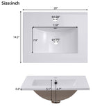 20 Inch Modern Small Bathroom Vanity Cabinet With Ceramic Basin- 20*14.5*33.3 Inches,Ample N729P170386F