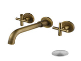 Wall Mounted Bathroom Sink Faucet with Pop-Up Drain 01342767
