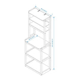 23.62" White and Rustic Brown color 5-Tier Bakers Rack for Kitchen with Storage, Coffee Bar, Kitchen W1412P230429