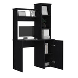 Carson Computer Desk with Hutch, Single Door Cabinet, Expansive Work Surface and 3-Tier Storage B070P188877