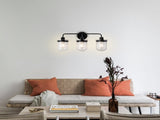 3-Light with Clear Glass Shade, Modern Sconce, Industrial Indoor Light Fixture for Bathroom Living T3177P283991
