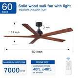 60" Black Lowe Profile Ceiling Fan without Light W1367P270467