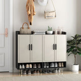 Sideboard,Shoe Cabinet with 4 Doors Large Modern Shoe Storage Organizer Cabinet with Adjustable W1321P179526