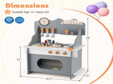 Gray Wooden Toddler Play Kitchen with Sink & Accessories, Safe Gift for Kids 3 10017256