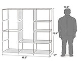 71" Portable Closet Wardrobe Clothes Rack Storage Organizer with Shelf Blue 23488326