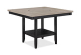 1pc Contemporary Transitional Counter Height Dining Table with 20-Inch Lazy Susan Light Gray B011P160139