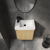 20" Wall-Mounted Bathroom Vanity with Ceramic Sink, Storage Cabinet with Doors,Bathroom Cabinet Set W1972P196394