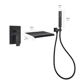 Waterfall Tub Handheld Shower Wall-Mount Tub Filler Handheld, Matte Black Bathtub Shower Faucet DSBB861MB