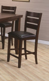 ZNTS Contemporary Style Dark Brown Finish Counter Height Dining Chair Bar Stool 2pc Set Faux Leather B011P149009