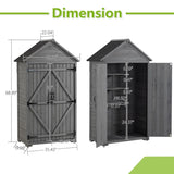 Outdoor Storage Cabinet, Garden Wood Tool Shed, Outside Wooden Shed Closet with Shelves and Latch 39850941