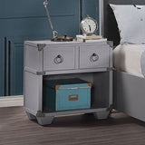 1 Drawer Nightstand with One Open Compartment in Gray Finish B016P256488