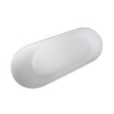 67-inch solid surface stone resin oval shape soaking bathtub with overflow for the bathroom W161370501