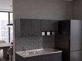 Napoleon Wall-Mounted Kitchen Cabinet with 4 Door Closed Storage Cabinets, Interior Shelves and Open B070P604623