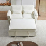 Modern Fabric Convertible Loveseat Sleeper Sofa Couch with Adjustable Backrest, 2 Seater Sofa With W1123P283641
