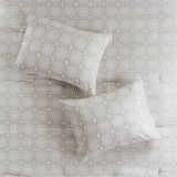 6 Piece Embroidered Cotton Reversible Comforter Set Ivory Full/Queen B035128872