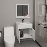 Blake Bathroom Mirror Cabinet with Two Interior Shelves, Wall-Mounted Storage White B200P313686