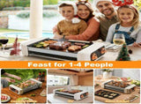 3-in-1 Electric Sausage Griller, Hot Dog Roller with BBQ Grill & Flat Griddle, 3 Temperature Levels 51215155