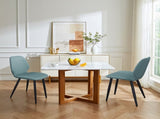 Green Leather Dining Chair with Metal Legs, Shell Shape Upholstered Chair Set of 6 for Kitchen, T3967P409151