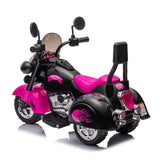 Kids Ride On Motorcycle Toy, 3-Wheel Chopper Motorbike with LED Colorful Headlights Horn, Pink 6V W2823P220542