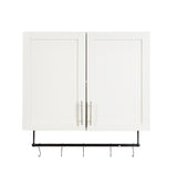 Bathroom Wall Cabinet with Adjustable Shelf, Towel Bar, 5 Hooks, Over The Toilet Storage Cabinet for W331P281277