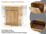 10-Gallon Woodgrain Tilt-Out Trash Can Cabinet with Wave-Textured Drawer & Pull-Out Bin 42935514