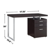 3-Drawer Office Desk in Cappuccino Finish B016P163565