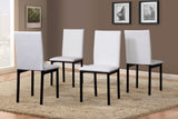 Noyes Faux Leather Seat Metal Frame Dining Chairs, Set of 4, White T2574P164527