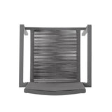 Outdoor Modern Aluminum Dining Chair with Rope Seat , Gray and Dark Gray 70660.00DGRY