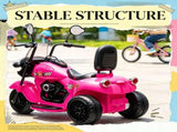 Pink 3-Wheel Electric Motorcycle for Kids Battery Powered Motorbike with Headlights Music Forward 02303592